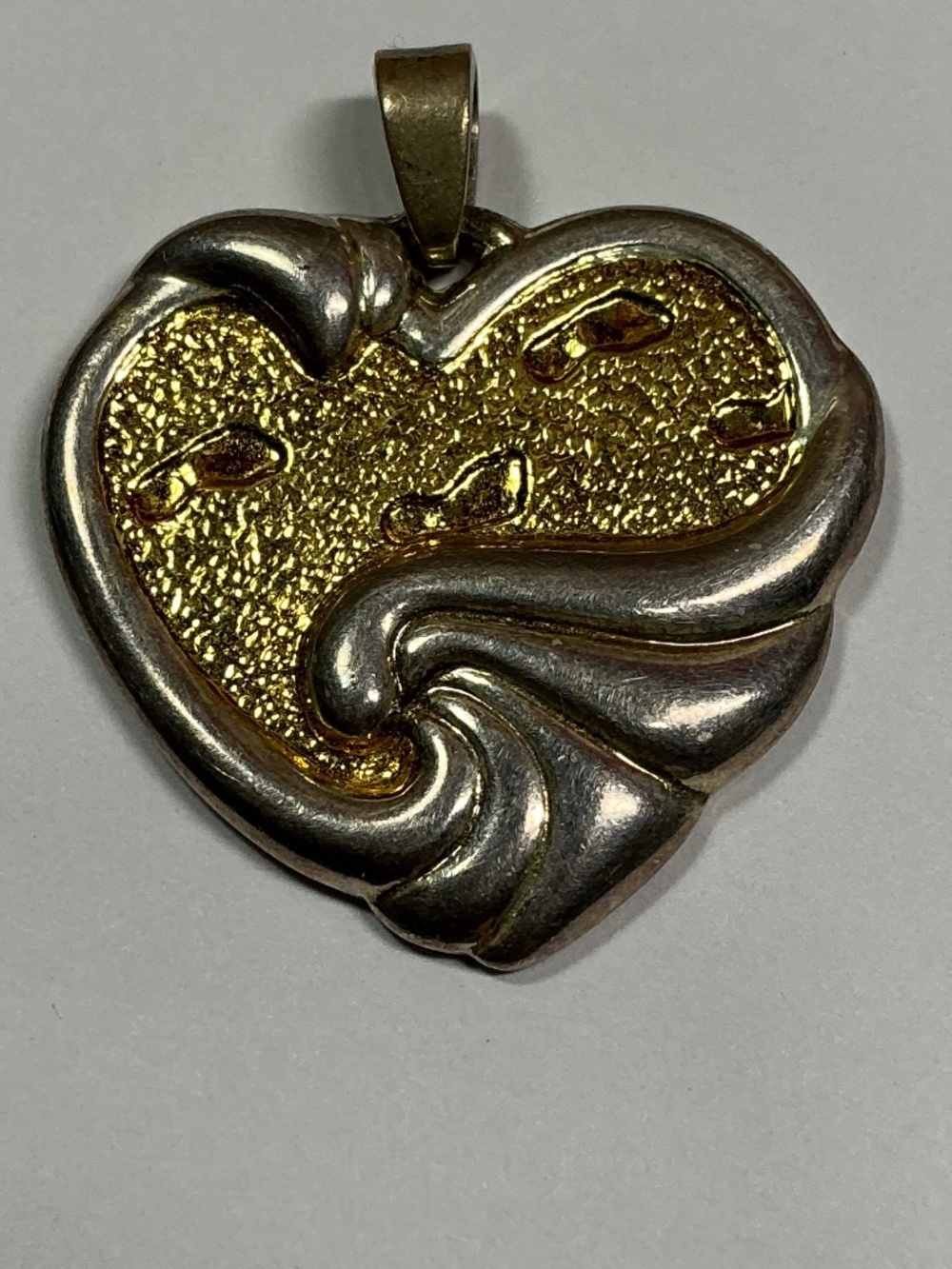 Vintage Sterling Silver GORHAM STERLING Footprints Pendant. 1.25 inches long